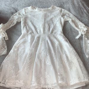 White Lace Skater Dress